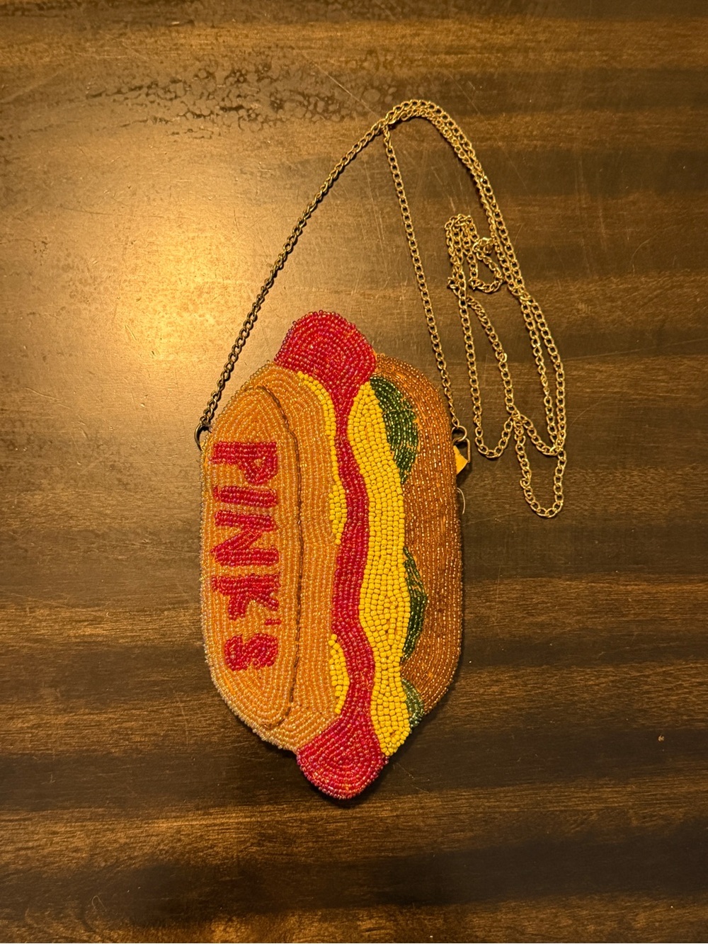 PINKS HOT DOGS - Beaded Crossbody Shoulder Bag